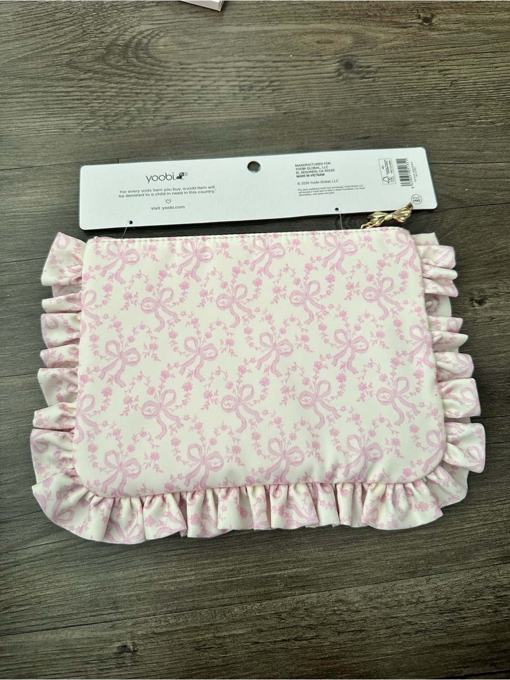LoveShackFancy Pink Ruffled Accessory Pouch - Picture 3 of 5
